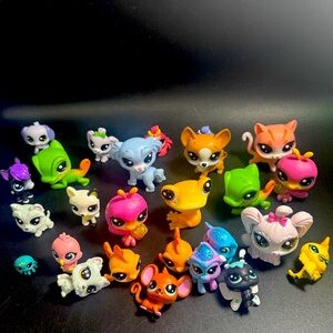 Littlest Pet Shop LPS Lot 25 dogs cats mouse spider frog bird